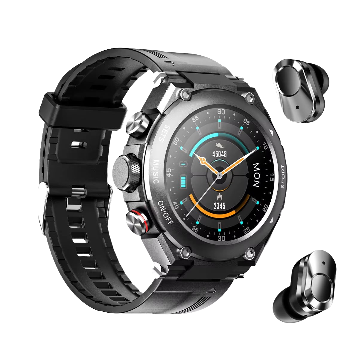 T92X 3-in-1 Smartwatch with TWS Earbuds, Heart & BP Monitoring, Bluetooth Call & Fitness Tracker