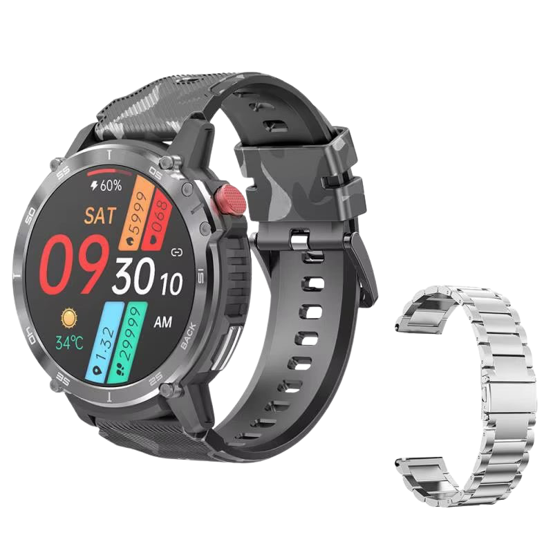 Trekpro Smartwatch Water Waterproof, Fitness, GPS, Health Tracker y Bluetooth Call