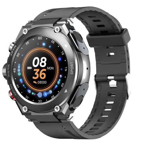 Reloj inteligente T92X 3-en-1 con auriculares TWS, monitoreo de corazón y BP, taller de Bluetooth y Fitness Tracker